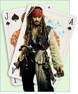 Blackjack hand with Jack Sparrow 