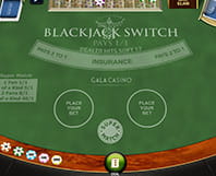 Online Blackjack Switch table with chips