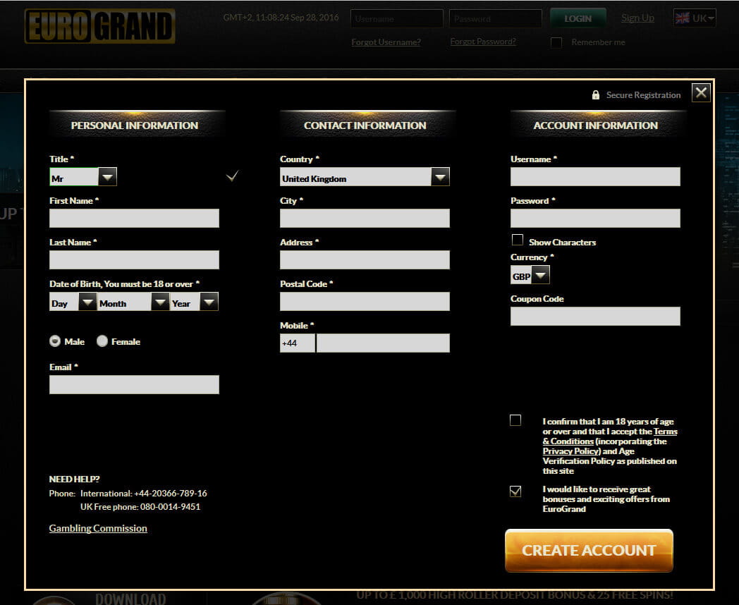Eurogrand mobile casino