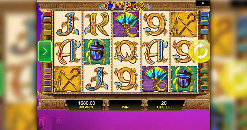 The Cleopatra online slot game.
