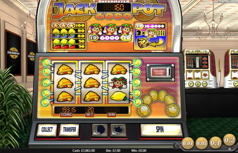 Supermeter mode in Jackpot 6000, which allows for a jackpot-sized win.