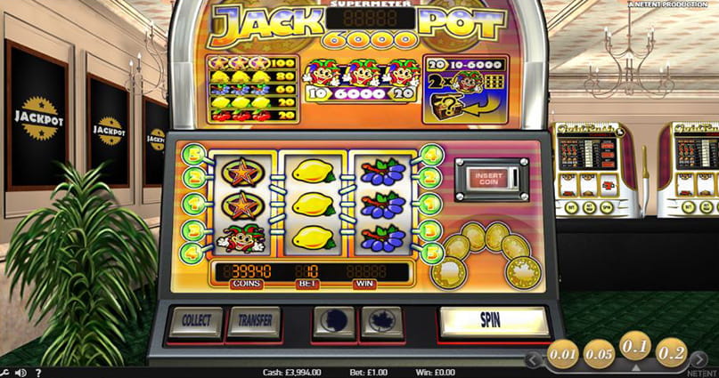 The Jackpot 6000 online slot game.