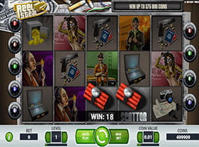 A win with scatters in the Reel Steal online slot.