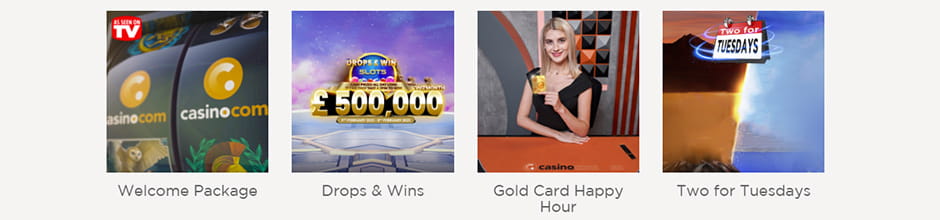 View of the Casino.com promotions page