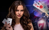 Dealer at a live casino game.