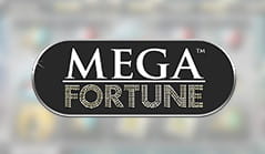 A logo for the Mega Fortune progressive jackpot slot.