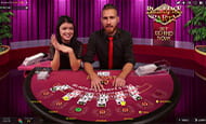 Blackjack party with two fun loving croupiers captured in full swing