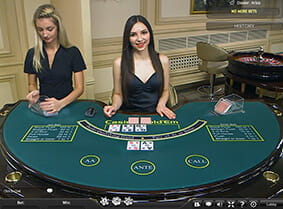 A typical Casino Hold'em table