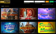 The Eurogrand website screenshot with details on a number of slot games.