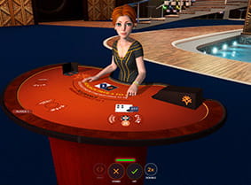 In-game view of Sonya Blackjack from Yggdrasil.