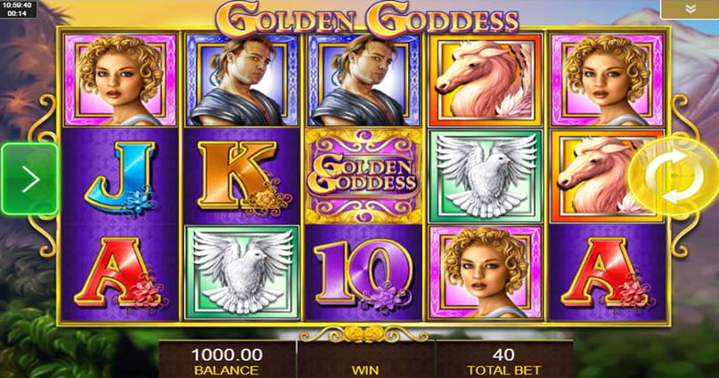 The Golden Goddess online slot game.