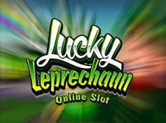 Logo of the Lucky Leprechaun online slot from Microgaming.
