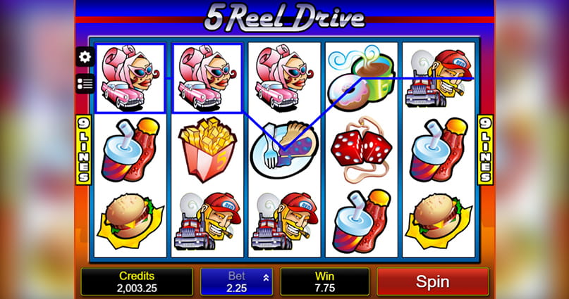 An in-game view of Mega Moolah 5 Reel Drive