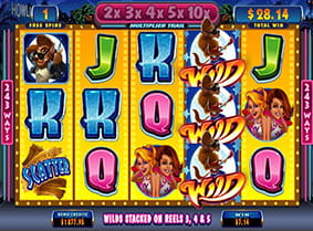 The free spins bonus round in Cool Wolf online slot.