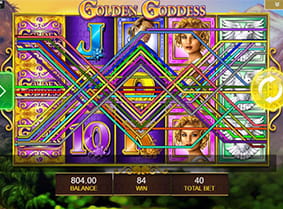 Winnings paylines in Golden Goddess.