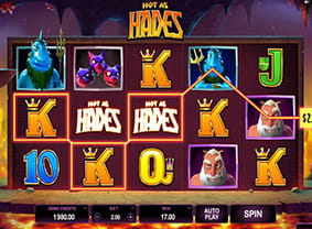A large win on the Hot as Hades slot.