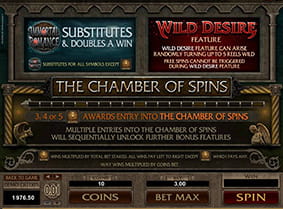 The rules page of the Immortal Romance slot.