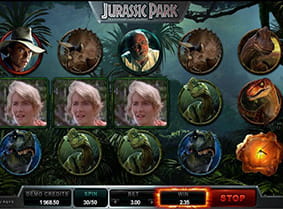 The video feature triggered in the Jurassic Park slot.