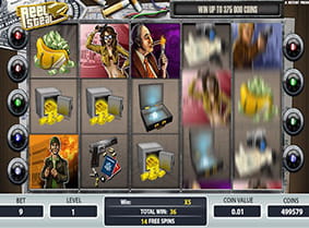 The free spins bonus round in Reel Steal.